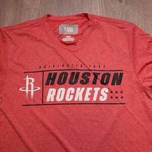 NBA‎ Houston Rockets Graphic T Shirt Red Short Sleeve Athletic Mens Small